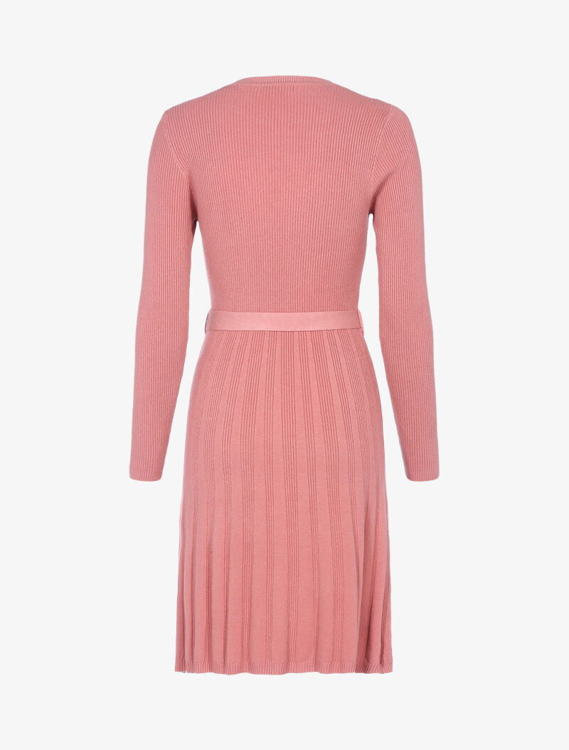 ÉGLANTINE | Vestido jersey de punto de corte skater - rosa
