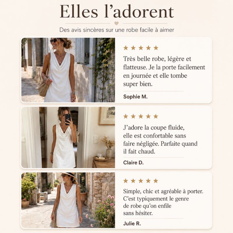 OMBELINE | Robe drapée sans manches en coton