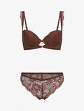 CLARA | Ensemble soutien-gorge à détail bijou strassé - Marron