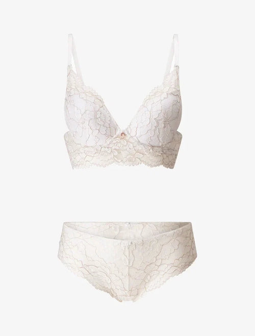ANAÏS | Ensemble lingerie en dentelle irisée - Blanc