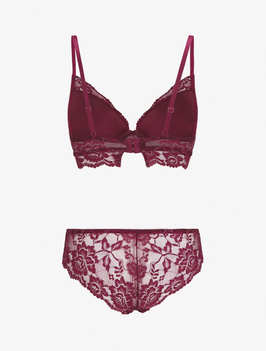 ANAÏS | Ensemble lingerie en dentelle irisée - Prune