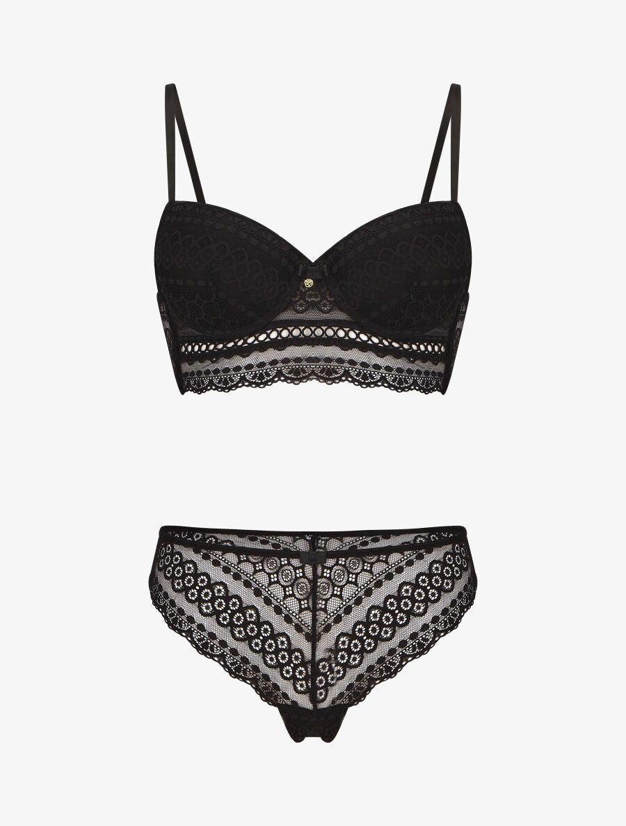 ARIANE | Ensemble lingerie en dentelle - Noir