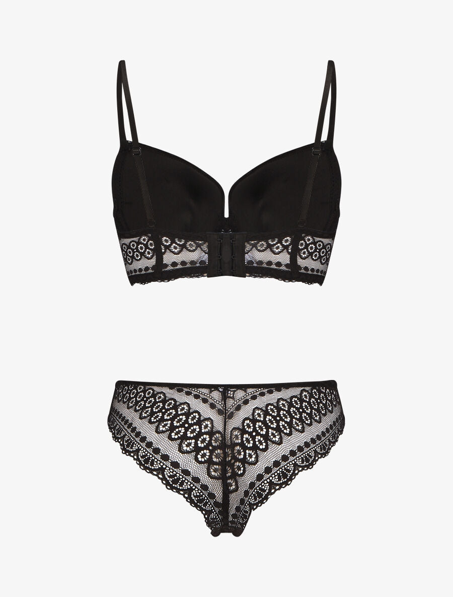 ARIANE | Ensemble lingerie en dentelle - Noir