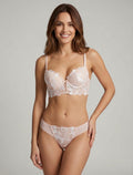 APOLLINE | Ensemble lingerie en dentelle motif roses - Nude