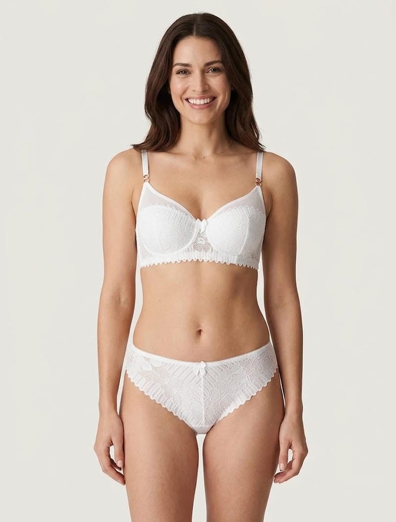 BÉRÉNICE | Ensemble soutien-gorge et string en dentelle - Blanc