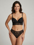 CORALIE | Ensemble soutien-gorge et tanga et bijoux coeurs - Noir