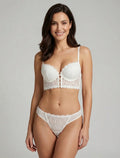 CAPUCINE | Ensemble soutien-gorge et tanga en dentelle - Blanc