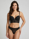 CAPUCINE | Ensemble soutien-gorge et tanga en dentelle - Noir