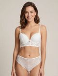 CHLOÉ | Ensemble soutien-gorge et tanga à bijoux arbre strassé - Blanc