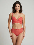CHLOÉ | Ensemble soutien-gorge et tanga à bijoux arbre strassé - Corail