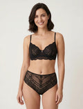 DELPHINE | Ensemble soutien-gorge et culotte à bijoux arbre strassé - Noir