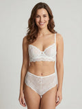 DELPHINE | Ensemble soutien-gorge et culotte à bijoux arbre strassé - Blanc