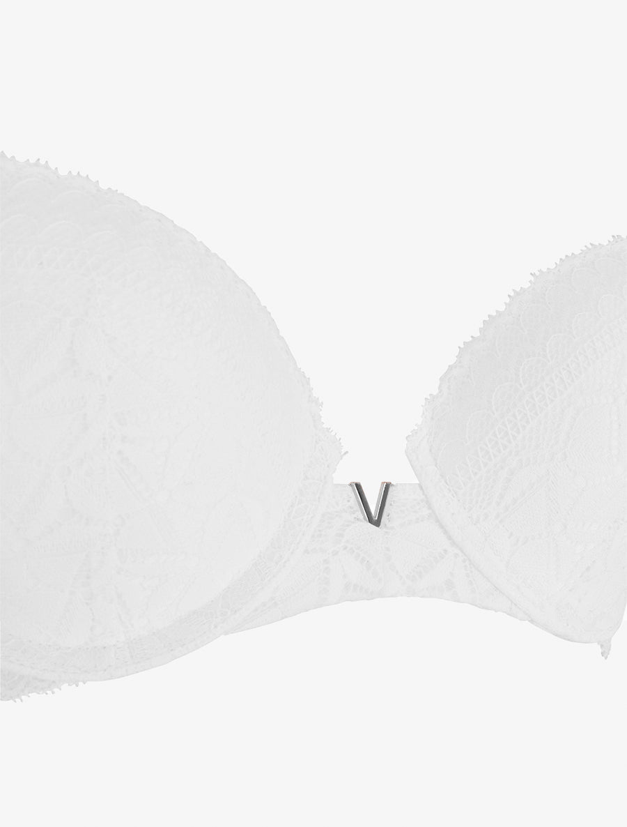 ÉLÉNA | Ensemble soutien-gorge et culotte ajouré et bijou - Blanc