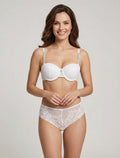 ELSA | Ensemble soutien-gorge et culotte ajouré à bretelles strassées - Blanc