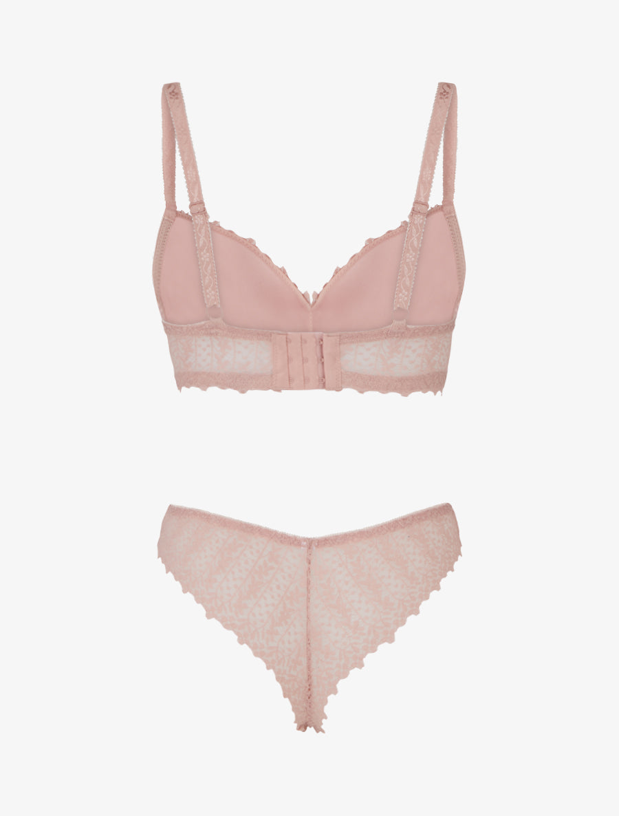 ÉLIANE | Ensemble lingerie en dentelle fantaisie - Rose