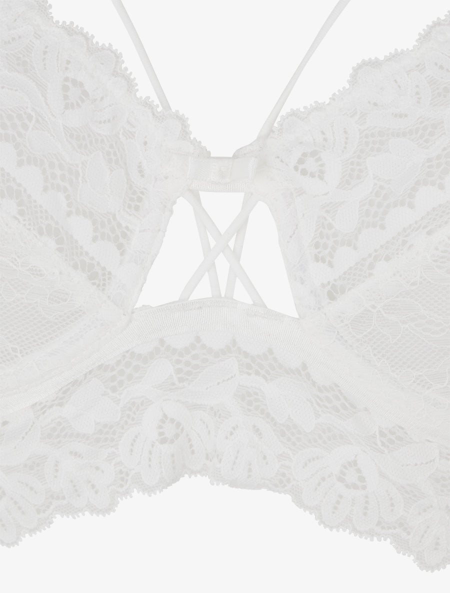 ARLETTE | Ensemble lingerie en dentelle à liens - Blanc