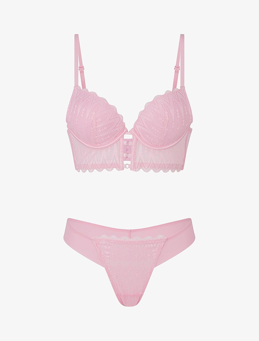 ÉMILIE | Ensemble lingerie style corset - Rose