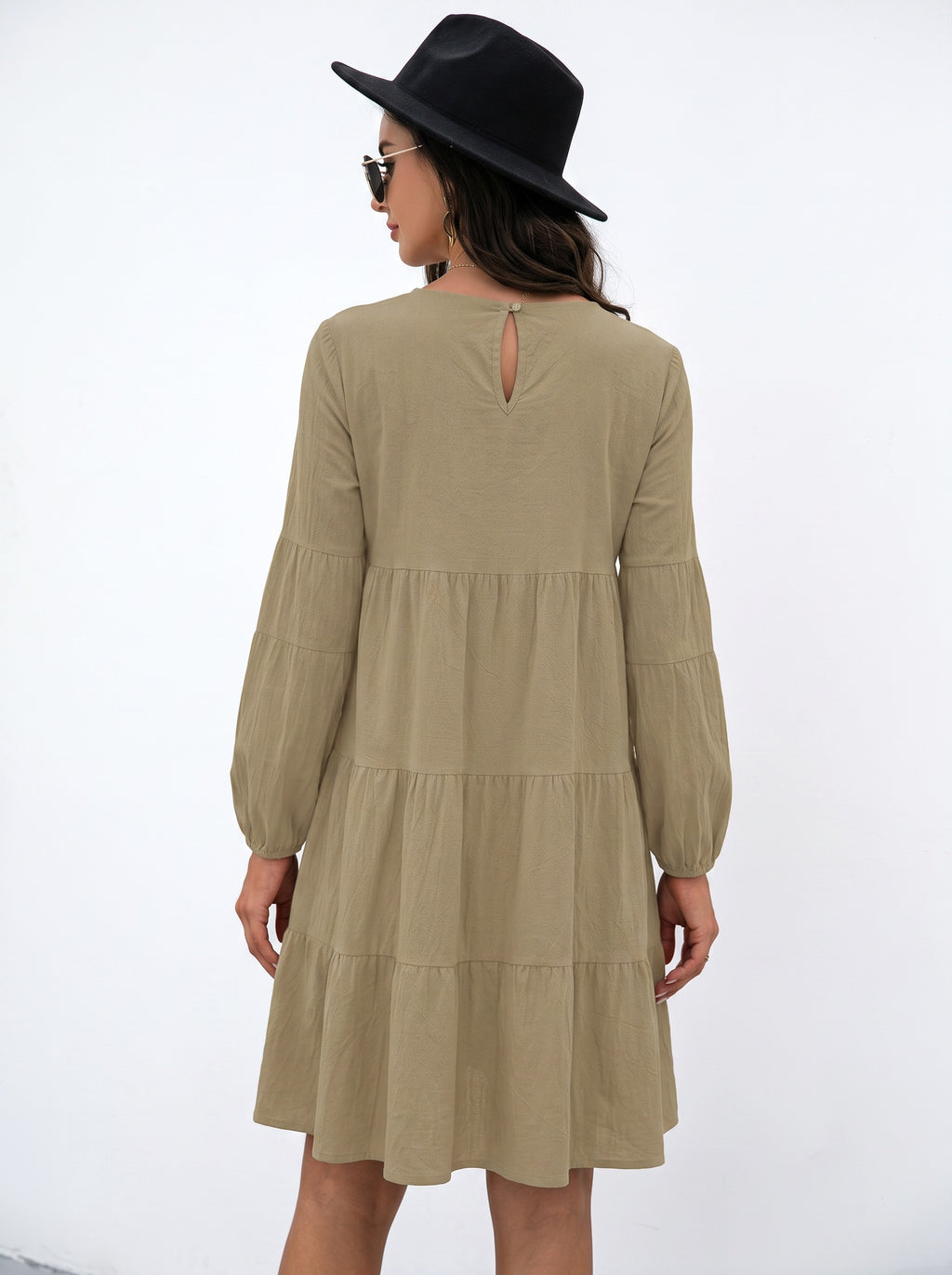 CÉLESTE | Robe à manches ballon, découpe et volants étagés