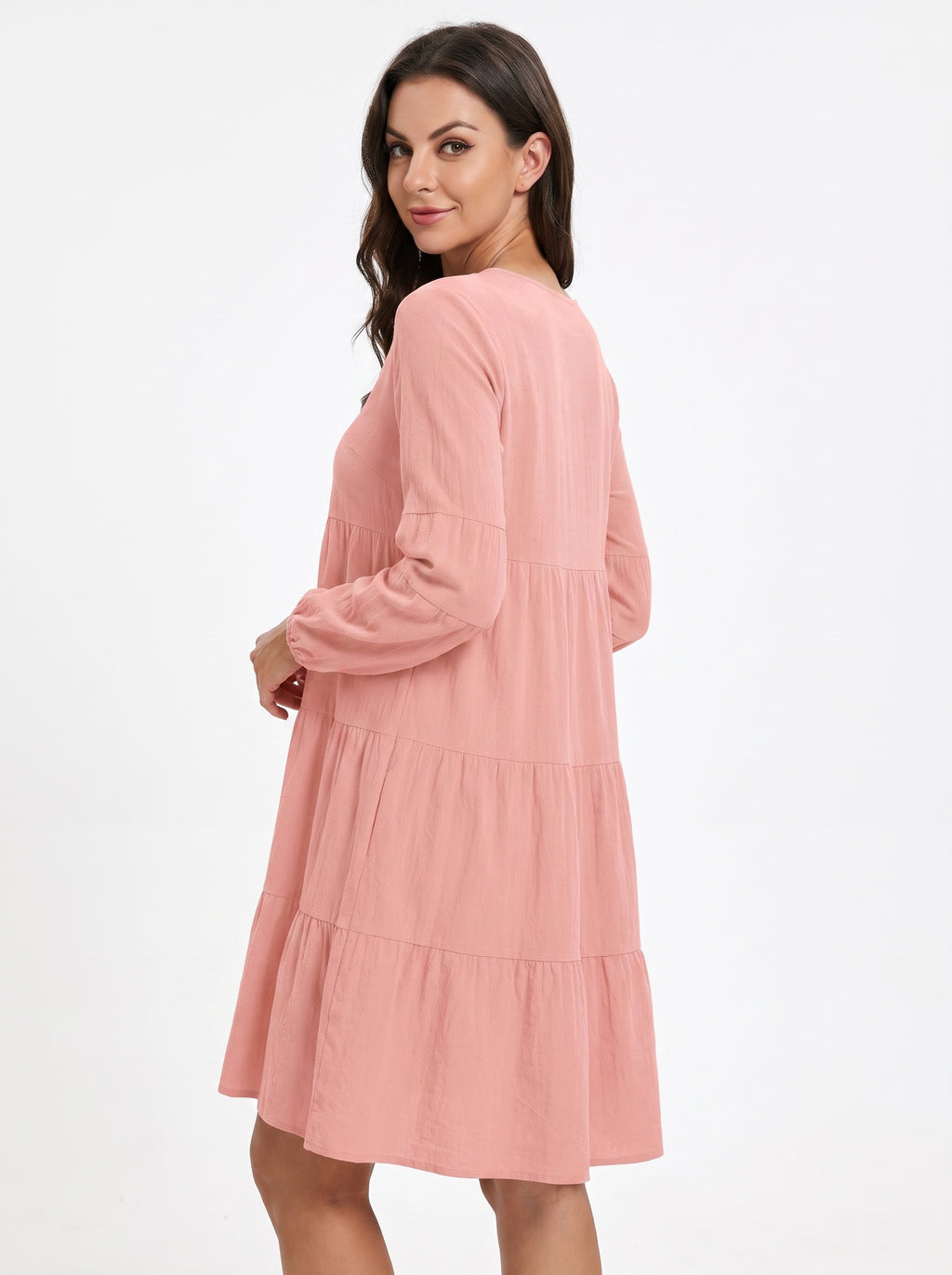 CÉLESTE | Robe à manches ballon, découpe et volants étagés