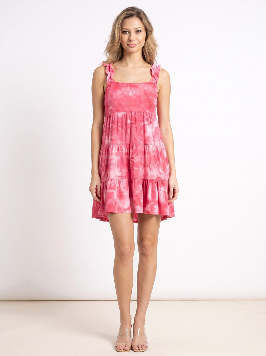 MALIBU | Robe en maille tie-dye à volant