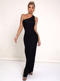 GABRIELLE | Robe longue asymétrique à épaule dénudée