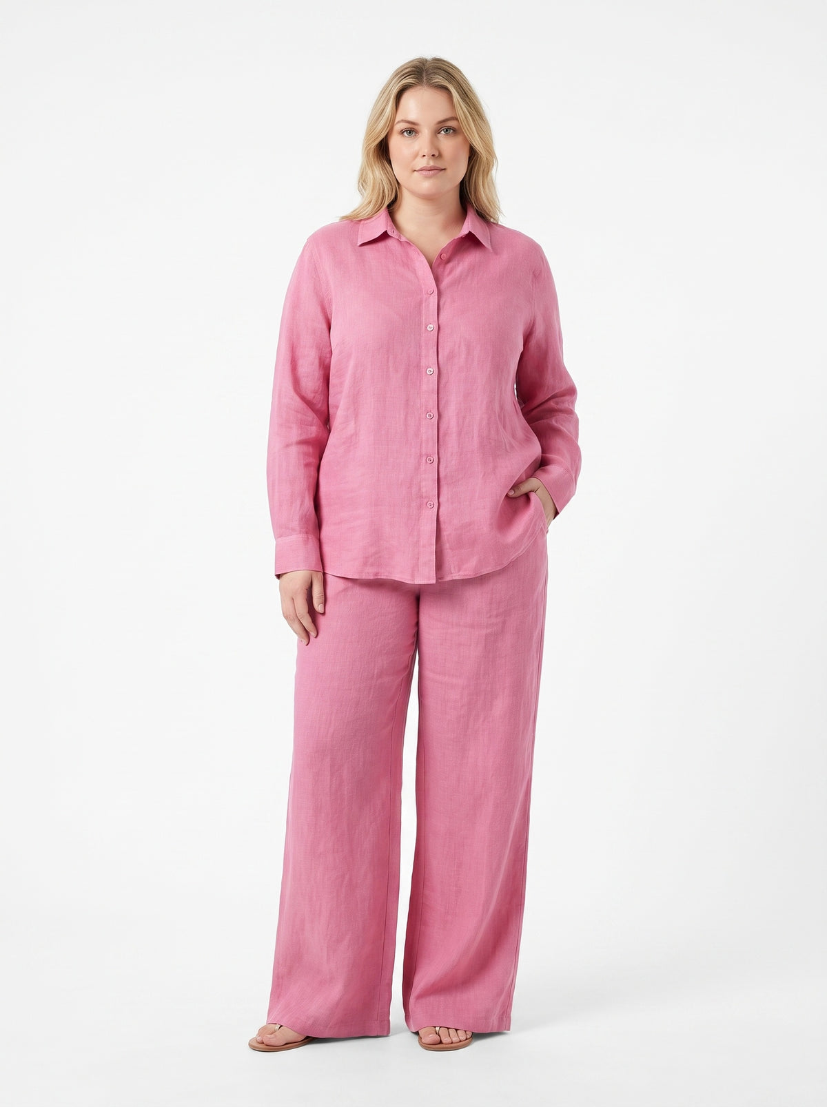 FLORENCE | Ensemble chemise manches longues et pantalon, grande taille