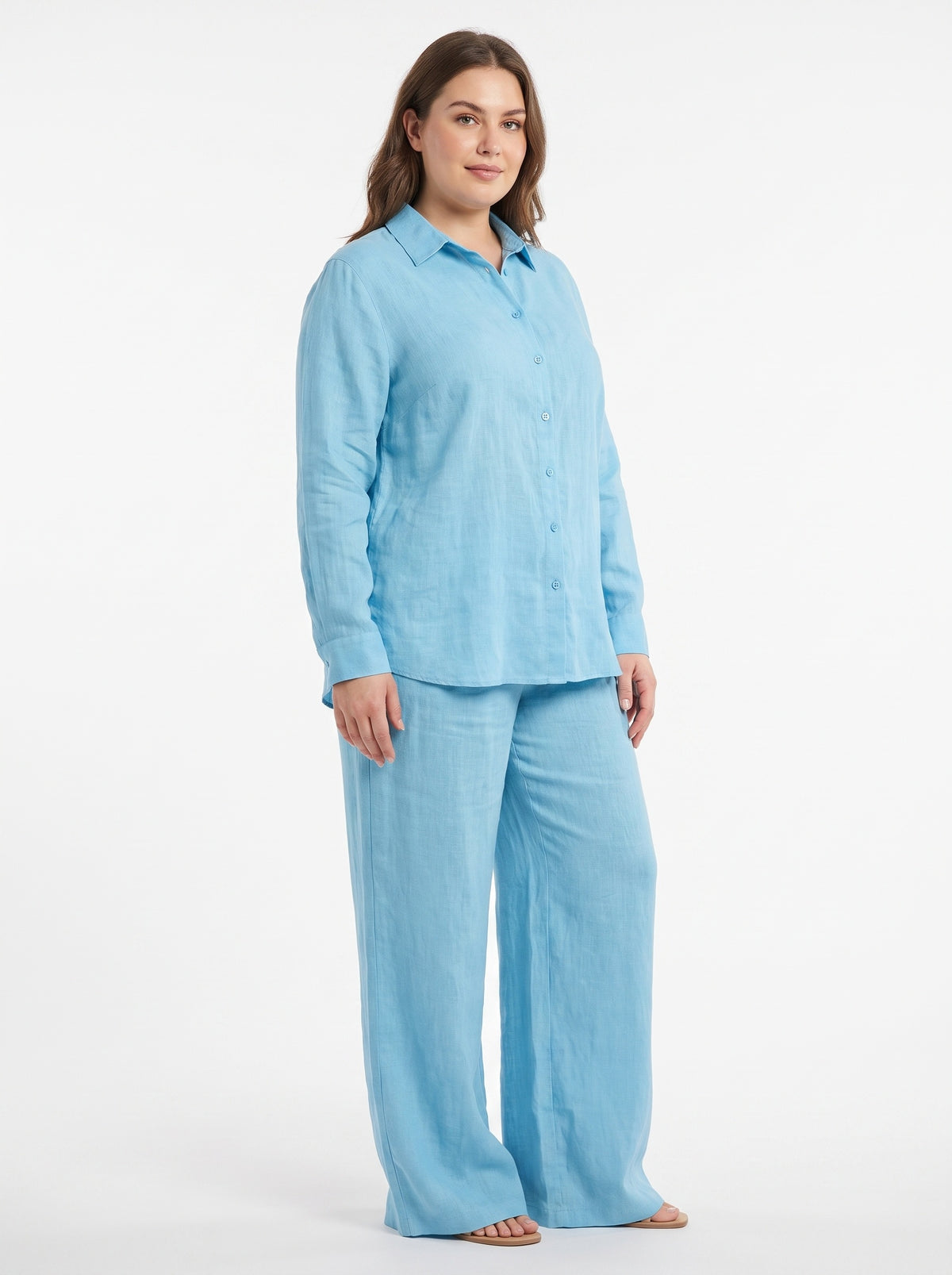 FLORENCE | Ensemble chemise manches longues et pantalon, grande taille