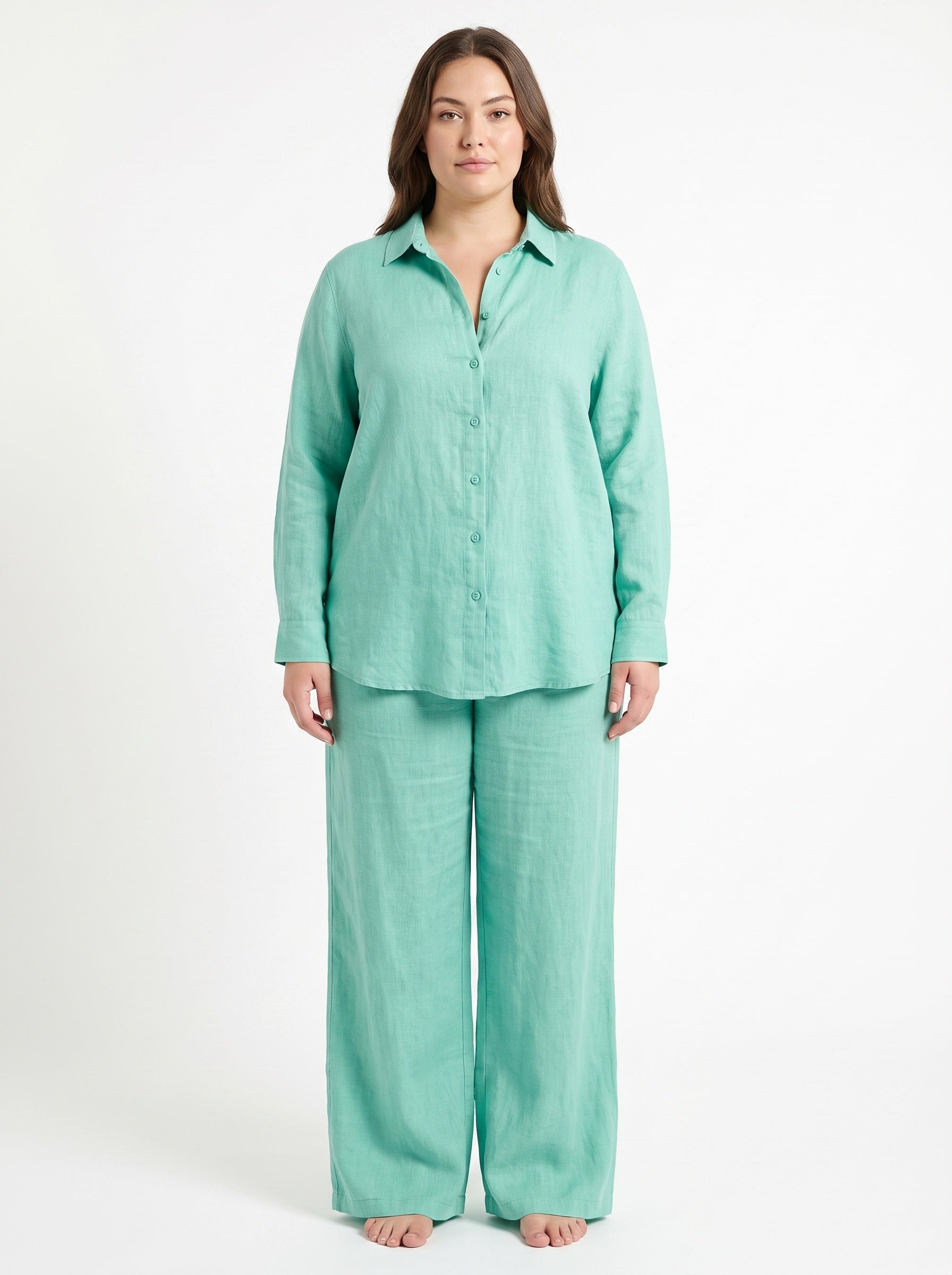 FLORENCE | Ensemble chemise manches longues et pantalon, grande taille