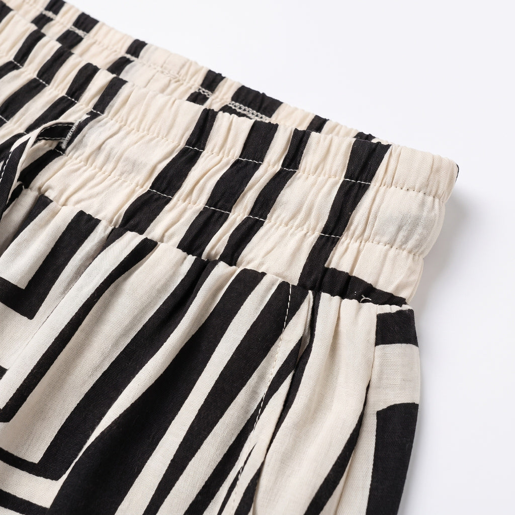 RIVIERA | Ensemble top sans manches et pantalon large, imprimé géométrique