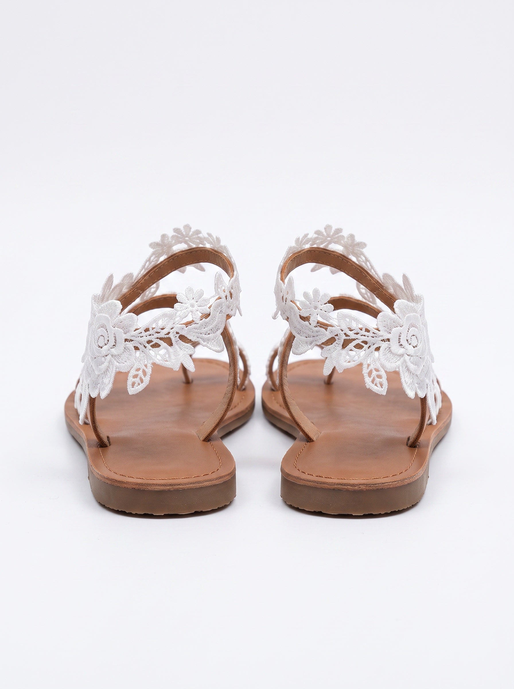 MARGUERITE | Sandales plates à fleur et lanière d'orteil