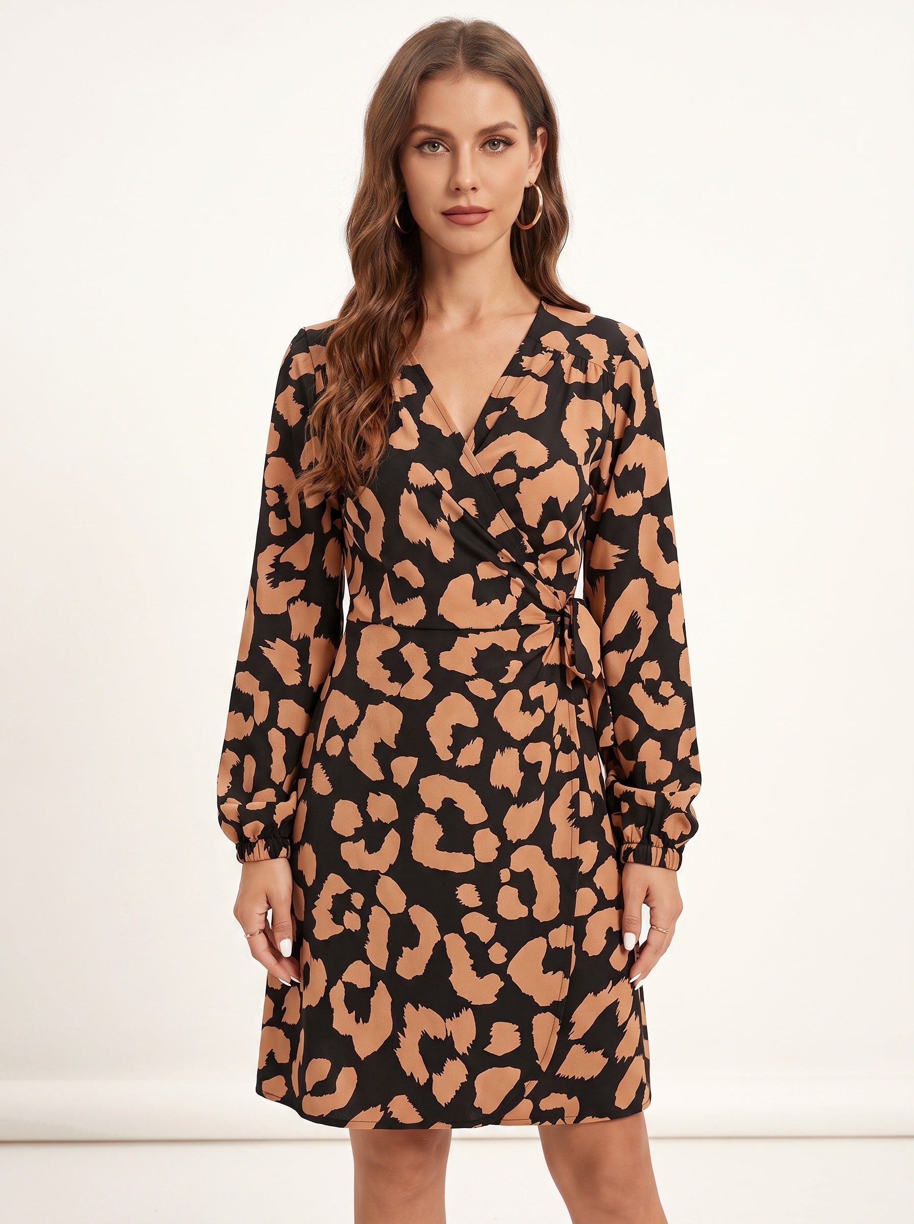 JULIETTE | Robe portefeuille imprimée, manches longues