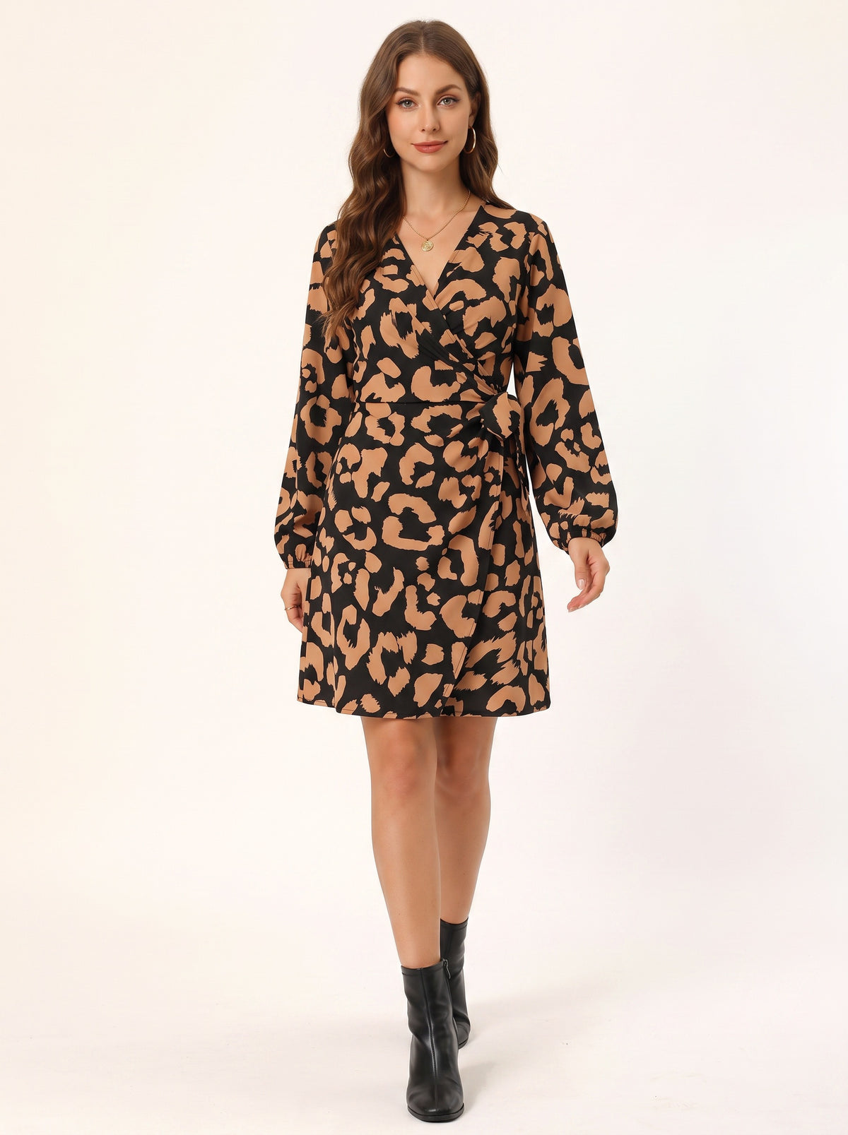 JULIETTE | Robe portefeuille imprimée, manches longues