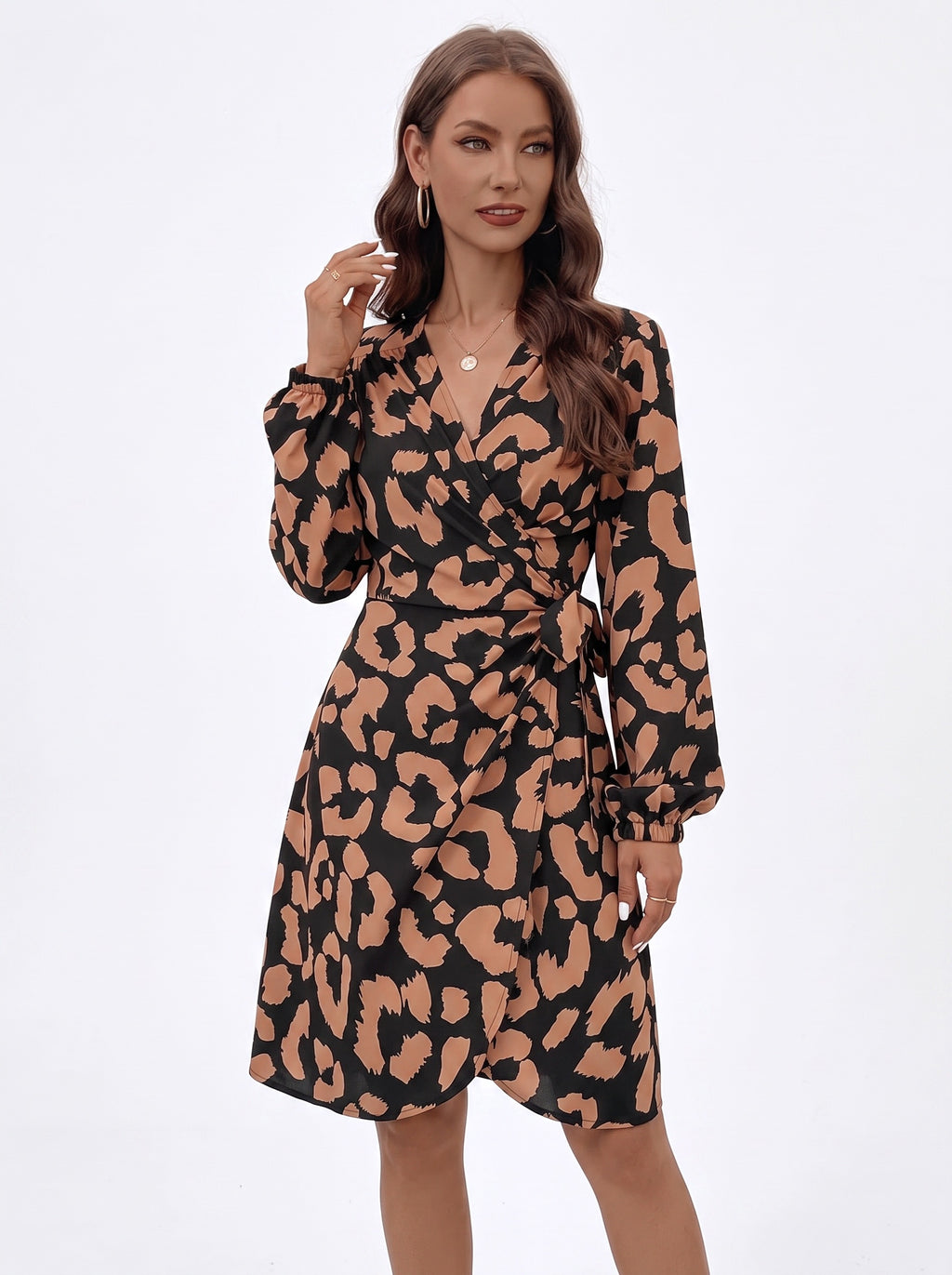 JULIETTE | Robe portefeuille imprimée, manches longues