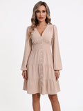 ÉLODIE | Robe boutonnée à volants, col V