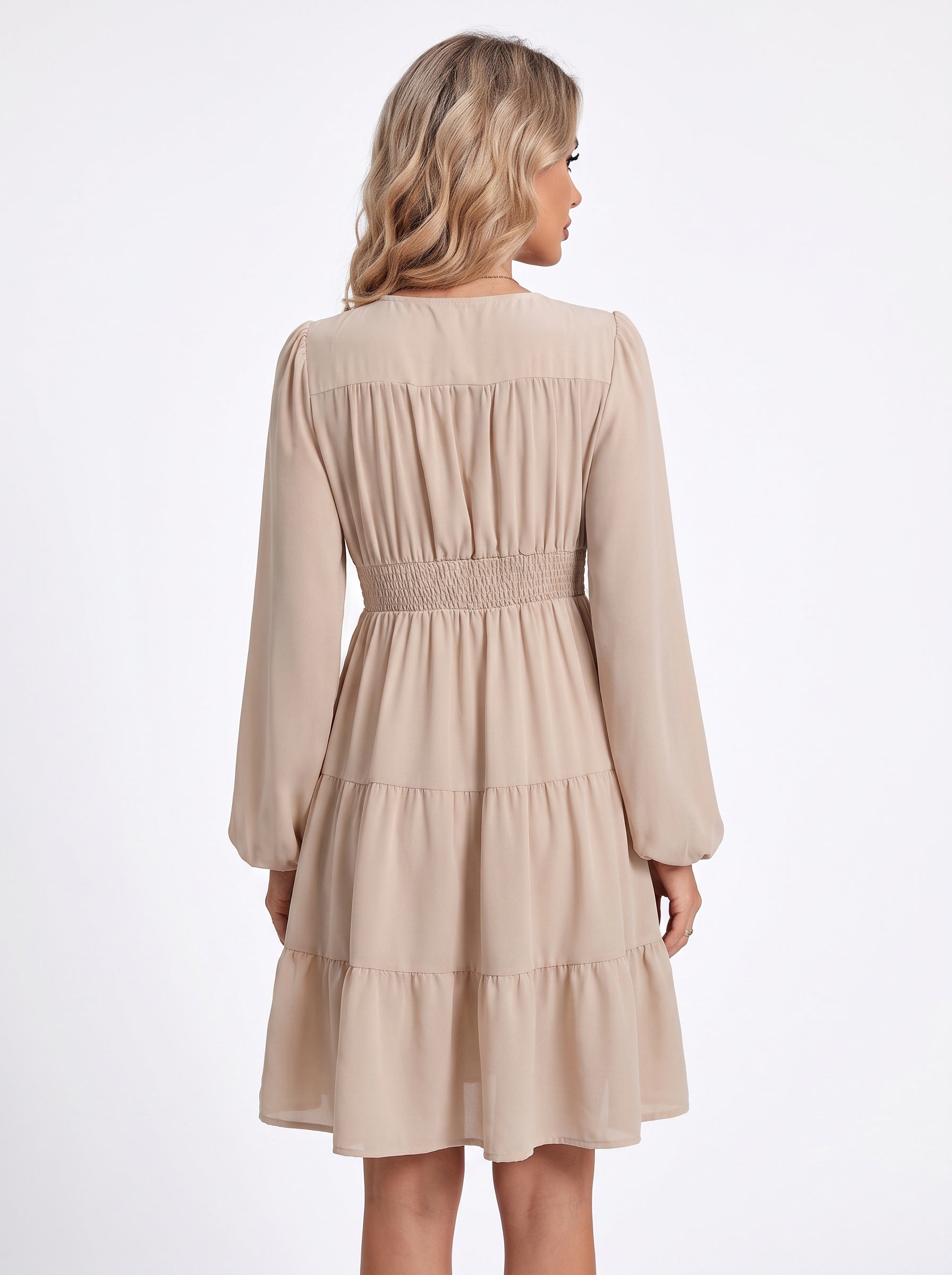ÉLODIE | Robe boutonnée à volants, col V