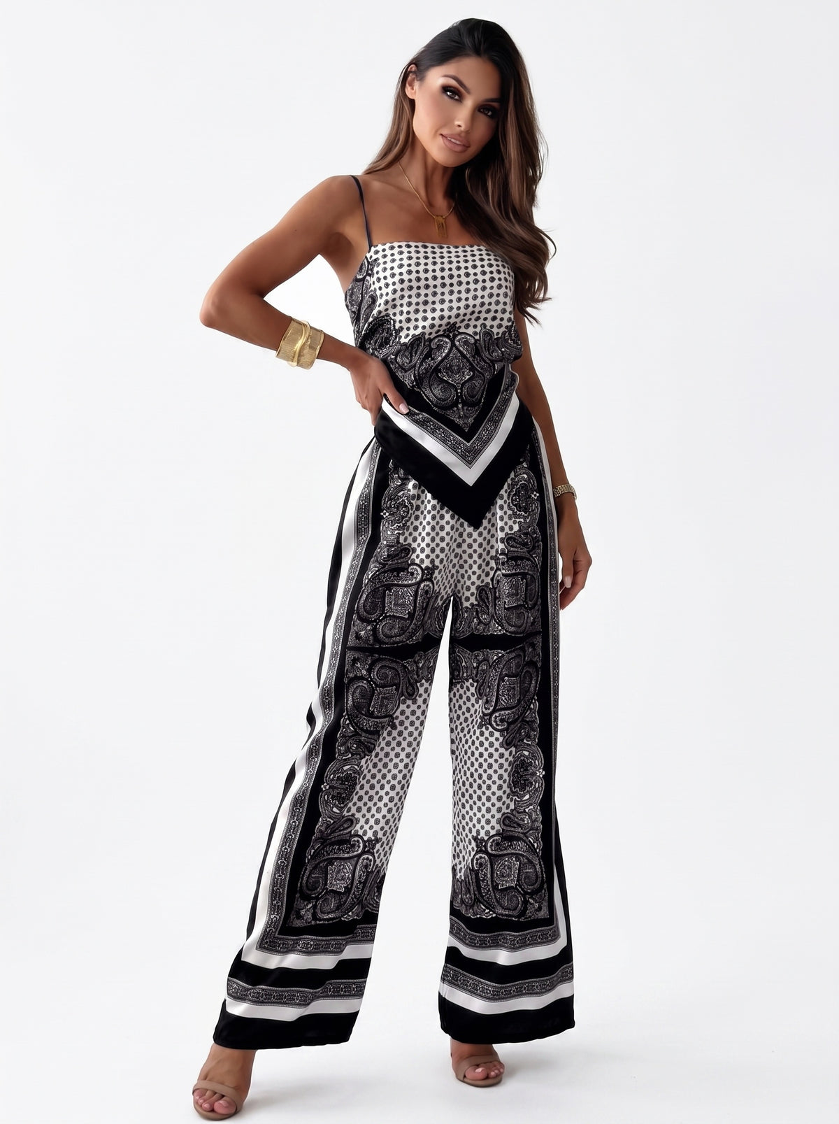 MARBELLA | Ensemble caraco imprimé et pantalon large