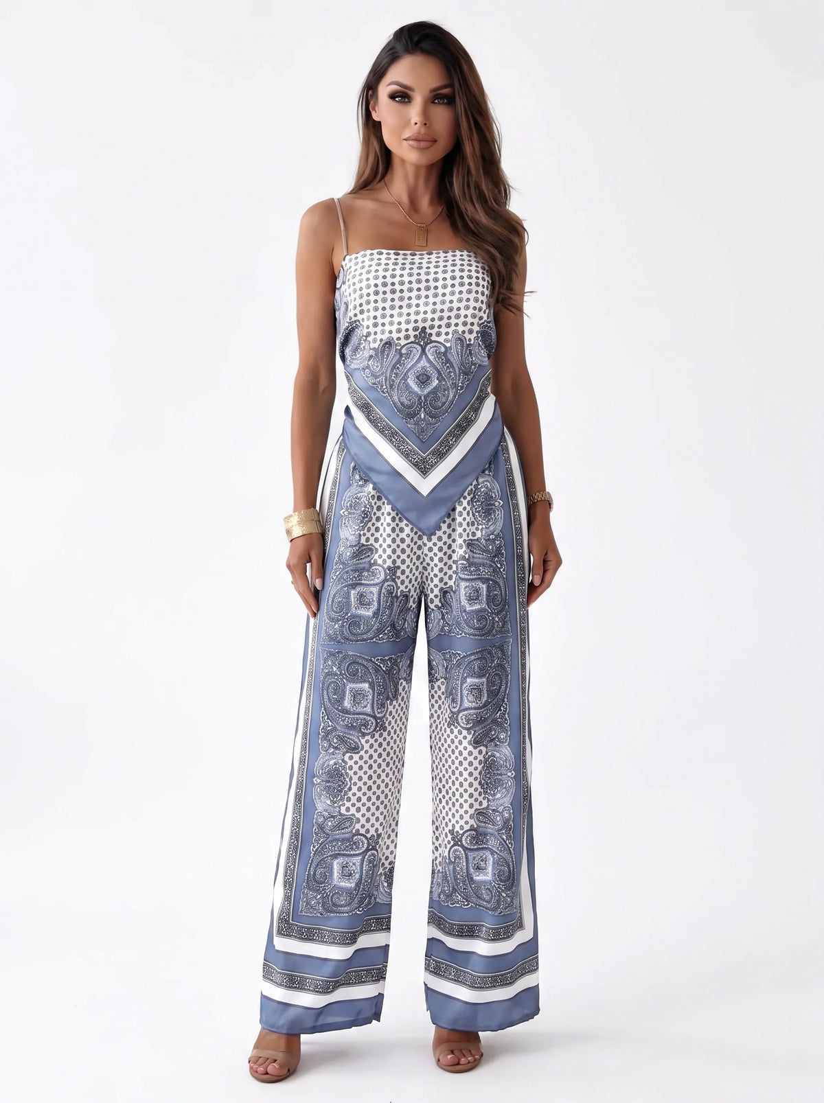 MARBELLA | Ensemble caraco imprimé et pantalon large