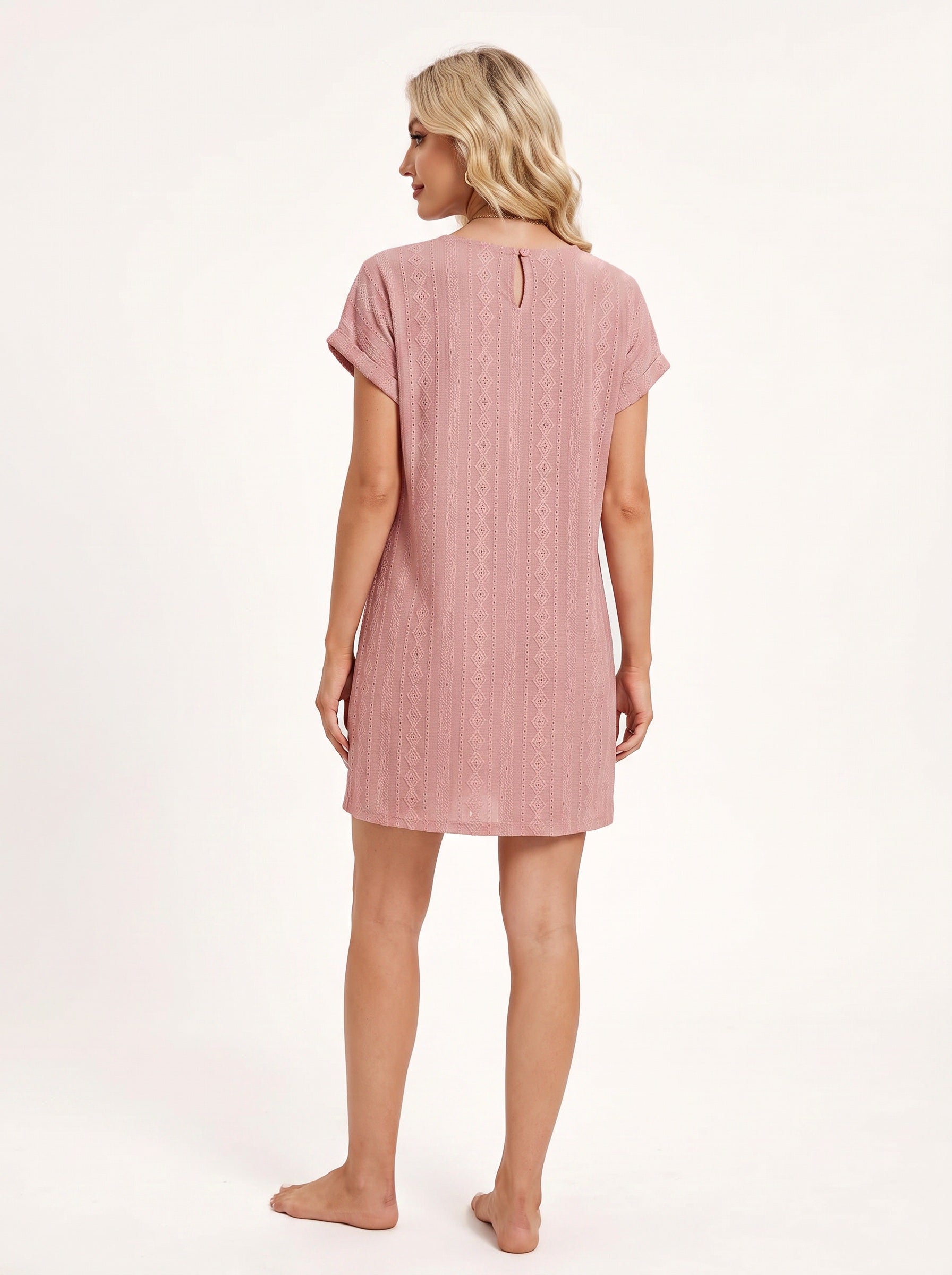 LOU | Robe courte col rond, manches courtes
