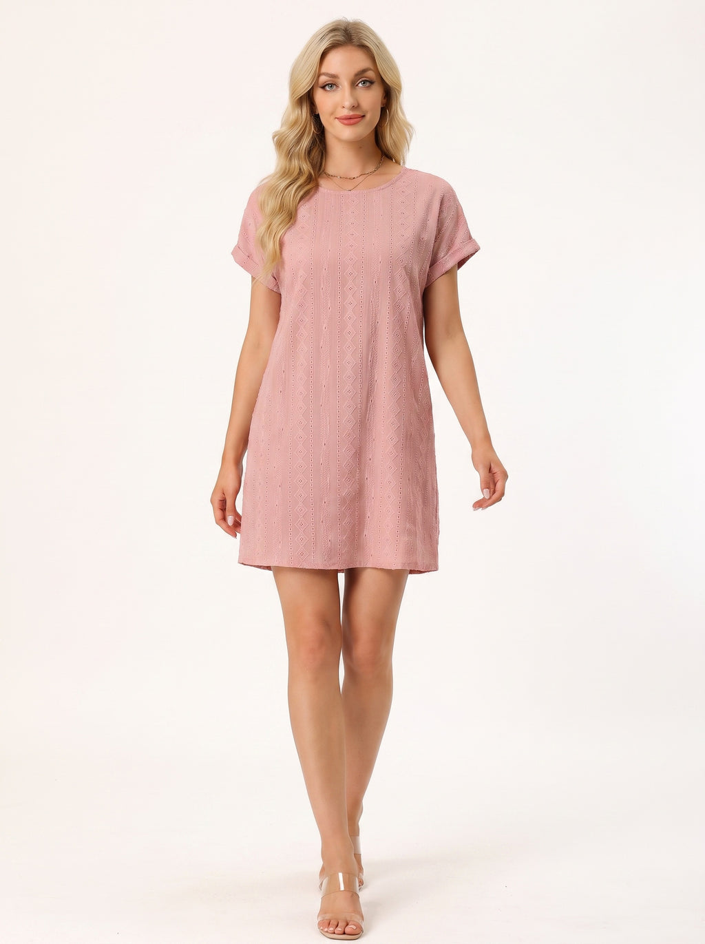 LOU | Robe courte col rond, manches courtes