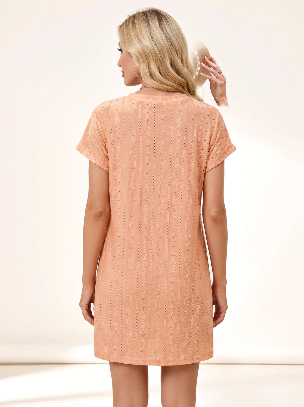 LOU | Robe courte col rond, manches courtes
