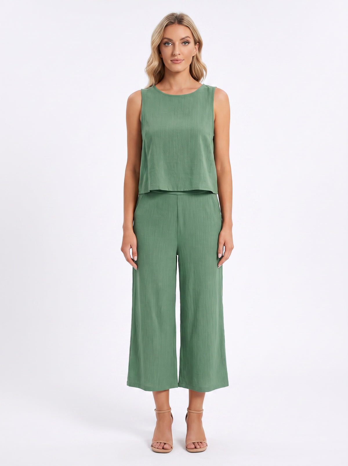 SOFIA | Ensemble débardeur col rond et pantalon large