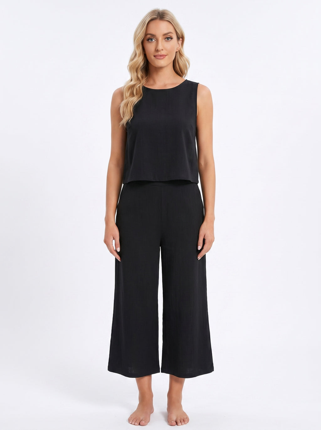 SOFIA | Ensemble débardeur col rond et pantalon large