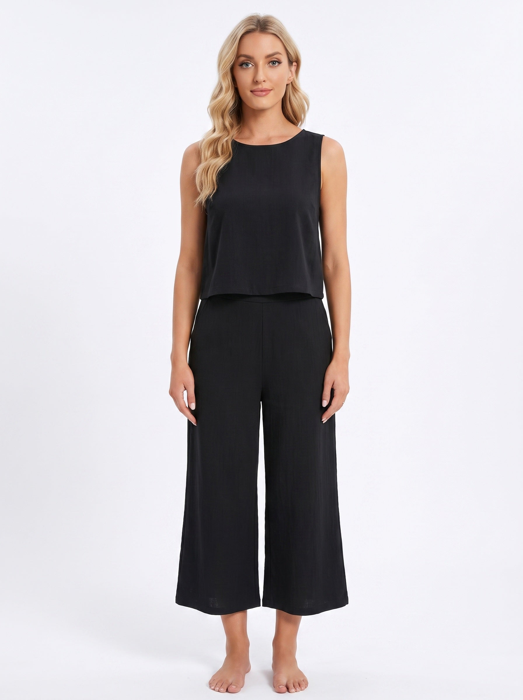 SOFIA | Ensemble débardeur col rond et pantalon large