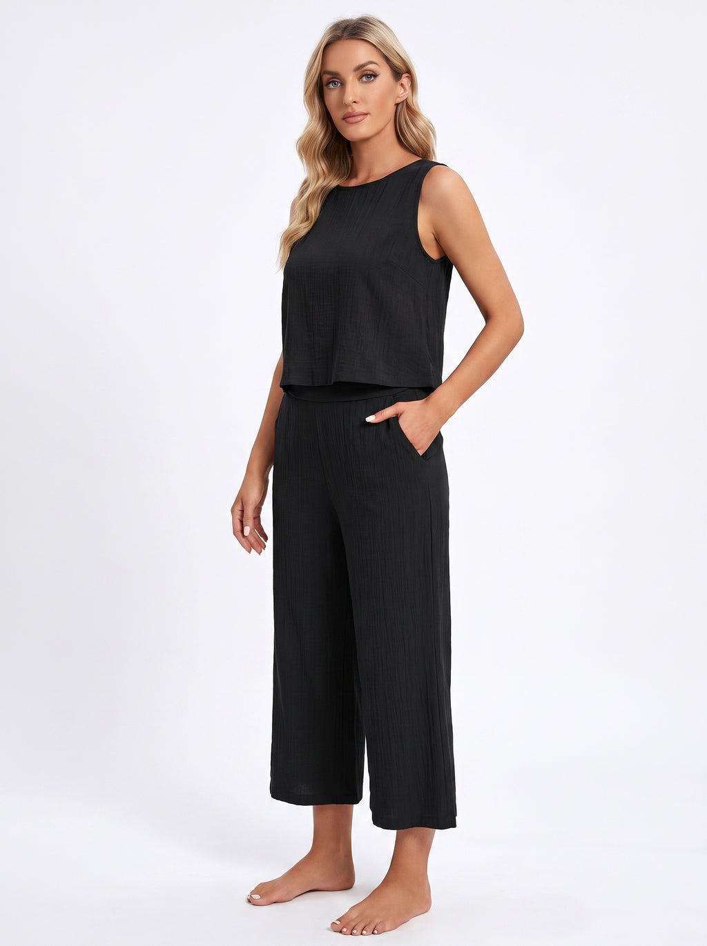 SOFIA | Ensemble débardeur col rond et pantalon large