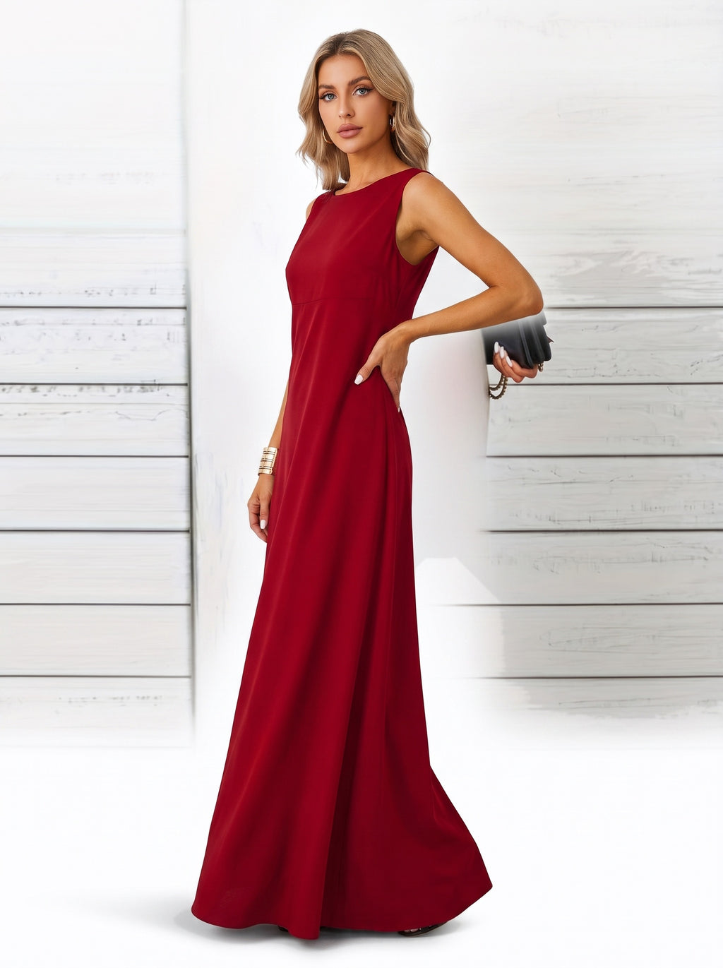ADÈLE | Robe longue fluide sans manches