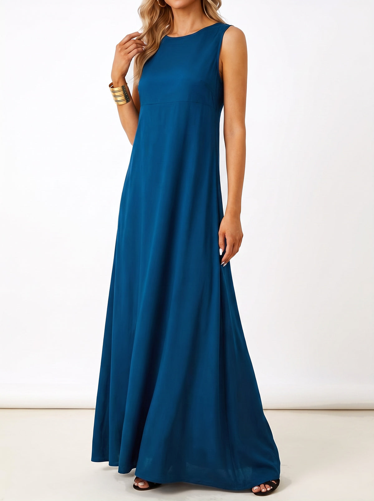 ADÈLE | Robe longue fluide sans manches