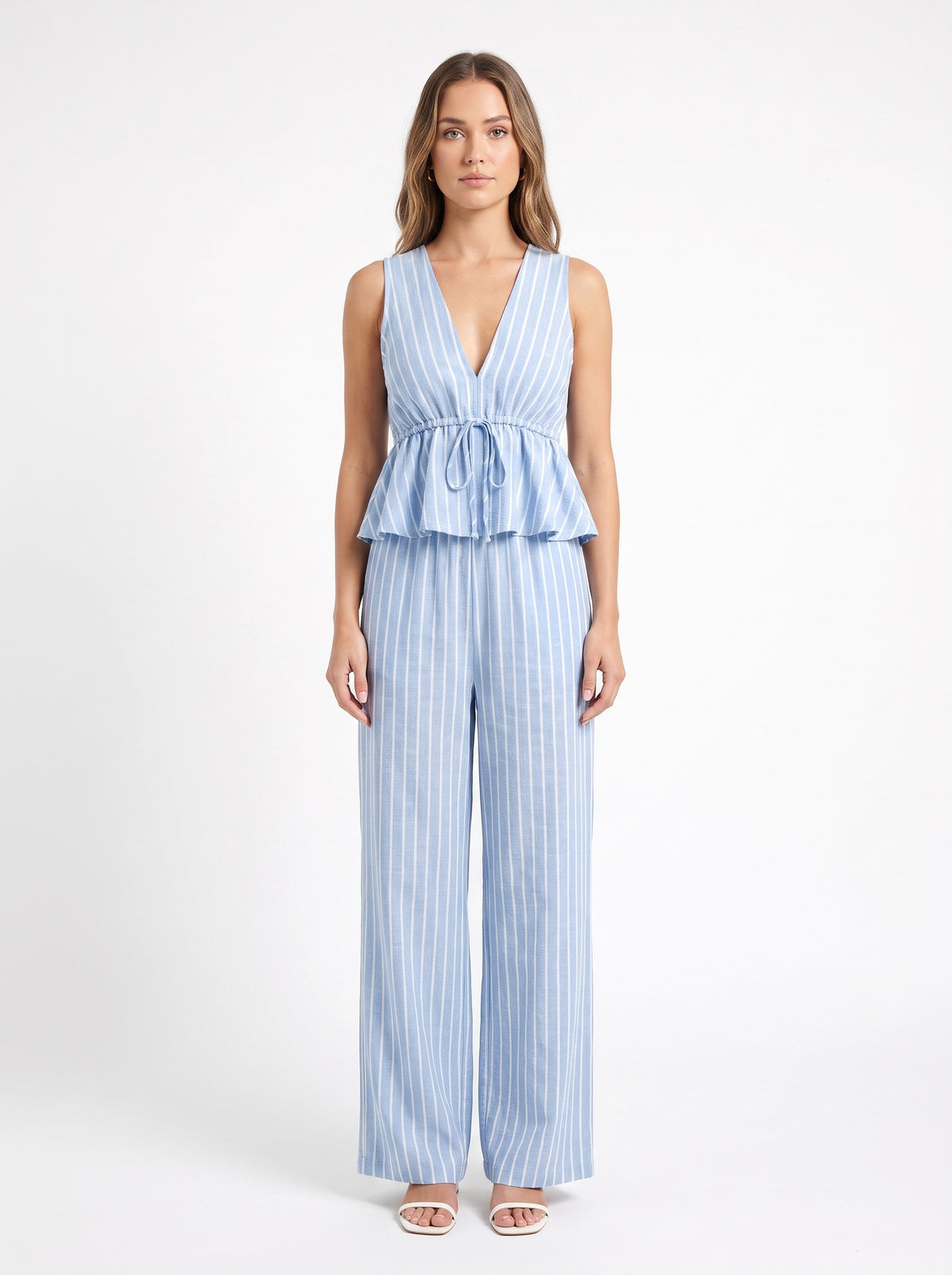 PORTOFINO | Ensemble top rayé sans manches et pantalon large