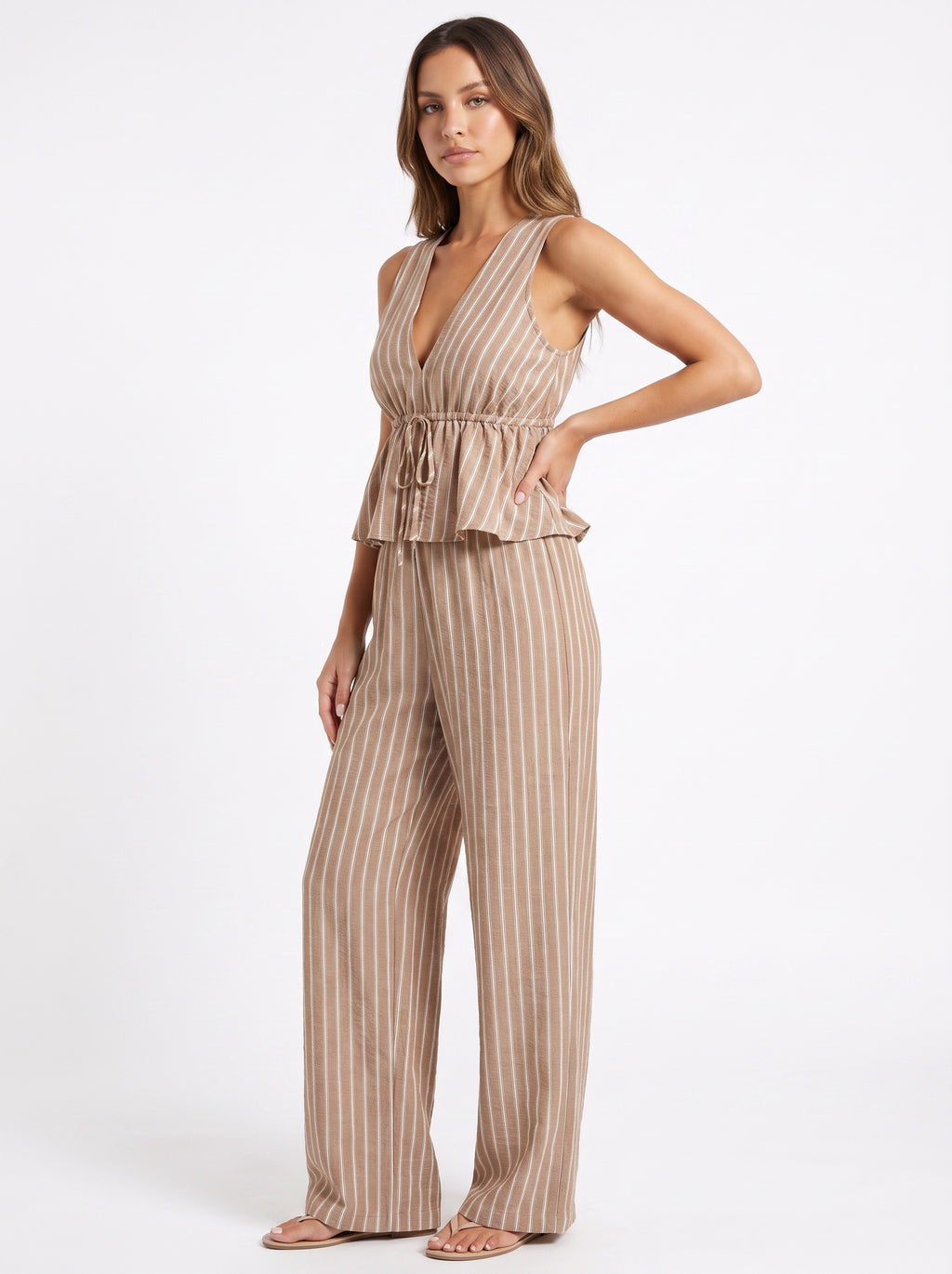PORTOFINO | Ensemble top rayé sans manches et pantalon large