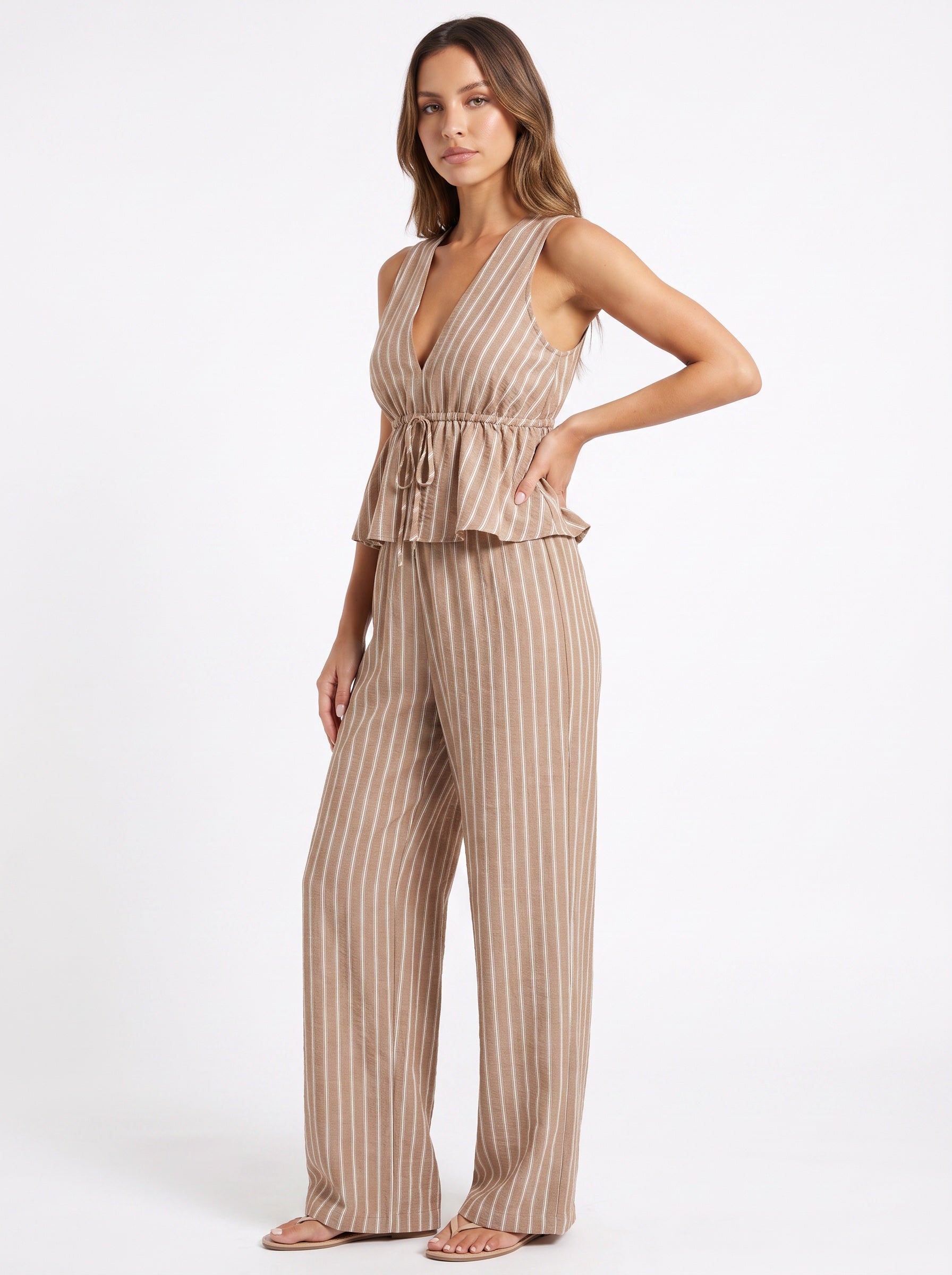 PORTOFINO | Ensemble top rayé sans manches et pantalon large