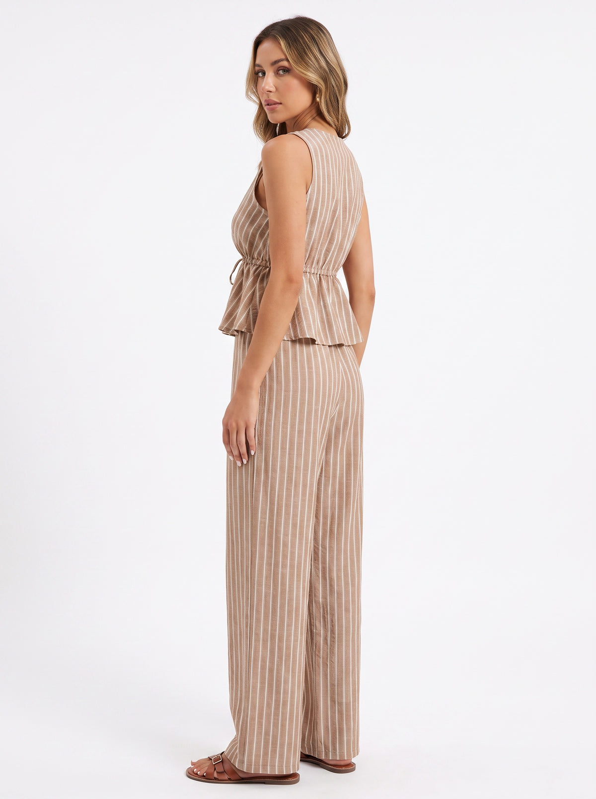 PORTOFINO | Ensemble top rayé sans manches et pantalon large
